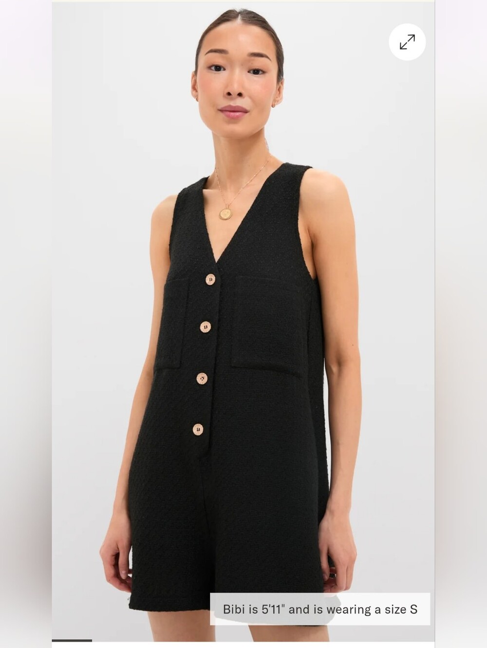 Tuckernuck Black Textured Myla Romper Size Large